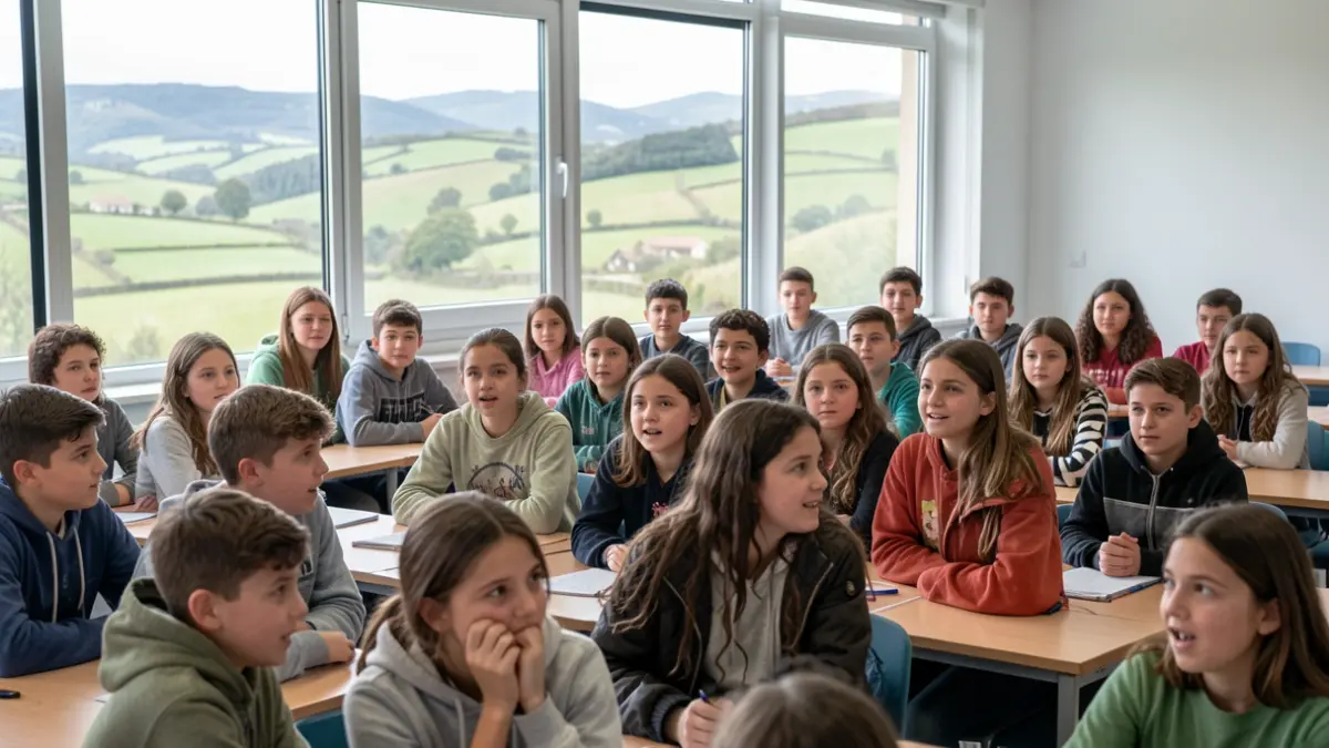 Imaxe xenérica de estudantes nunha aula galega.