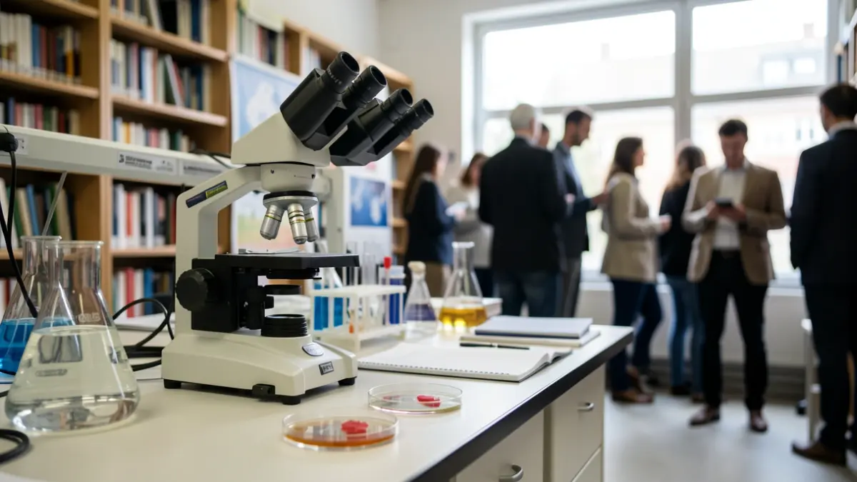 Imagen genérica de un laboratorio de investigación universitario con equipamiento científico.