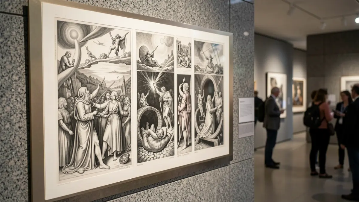 Gravados de Salvador Dalí para 'A Divina Comedia' expostos no Museo do Mar de Galicia.
