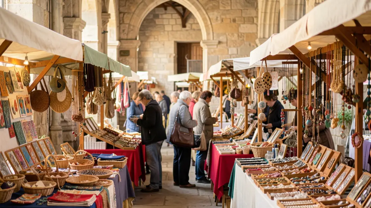 Imaxe xenérica de mercado de artesanía en Galicia.