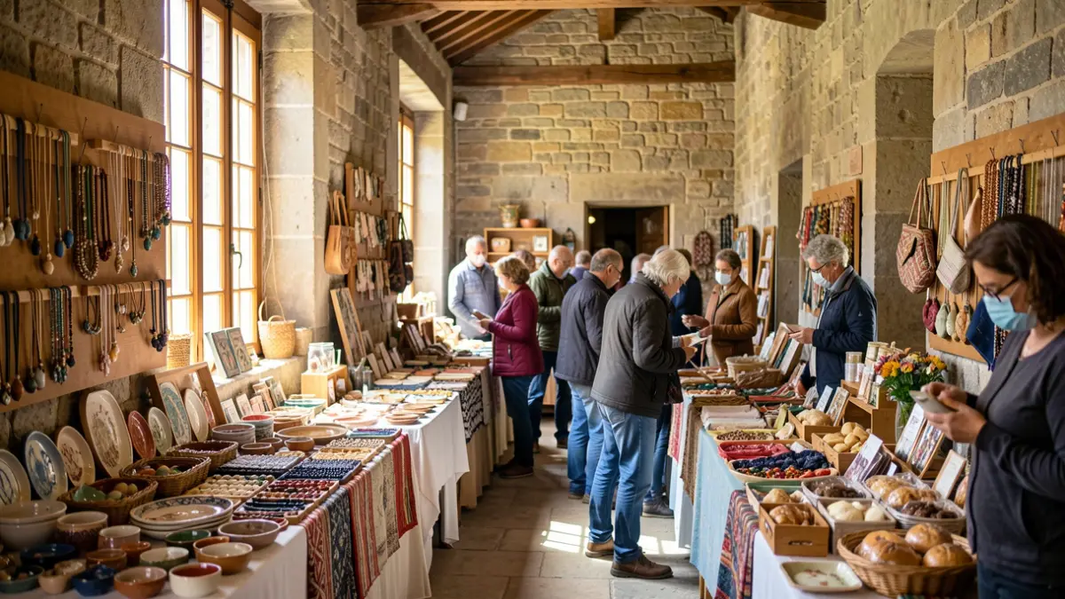 Imaxe xenérica de feira de artesanía en Galicia.