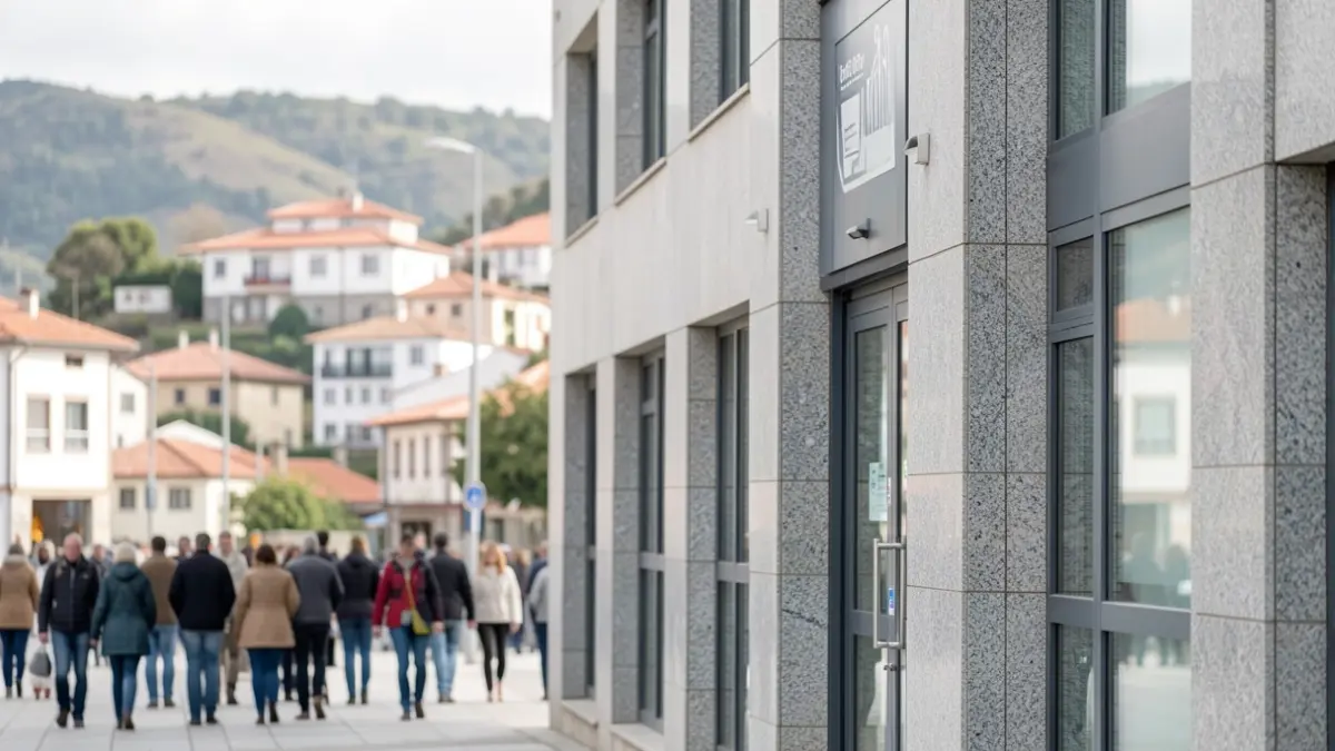 Imaxe xenérica dun edificio público moderno con elementos de granito.