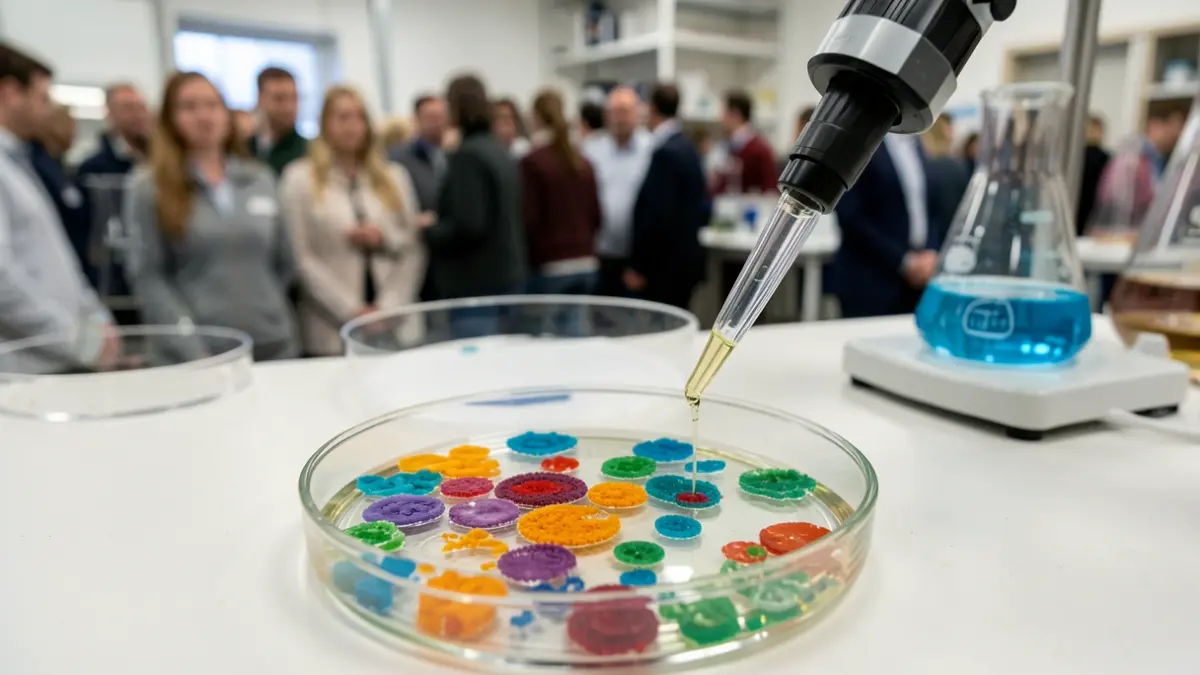 Imagen genérica de investigación científica en acuicultura con placas de Petri y pipetas.