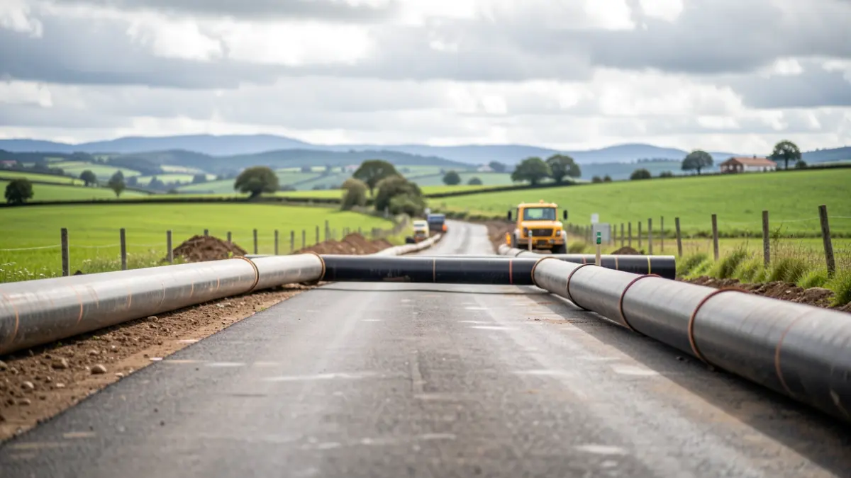 Generic image of road construction with a pedestrian path being built.