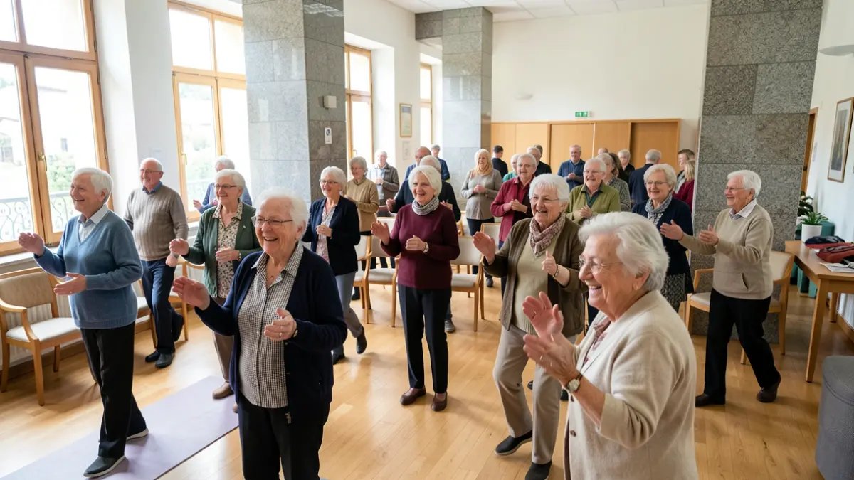 Imaxe xenérica de persoas maiores participando nunha actividade de envellecemento activo nun centro comunitario galego.