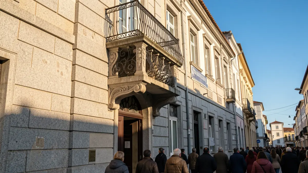Generic image of a Galician town hall made of granite with an ornate balcony.