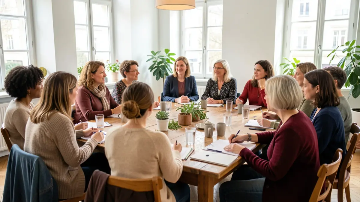 Generic image of women participating in a group workshop, in a supportive and empowering atmosphere.