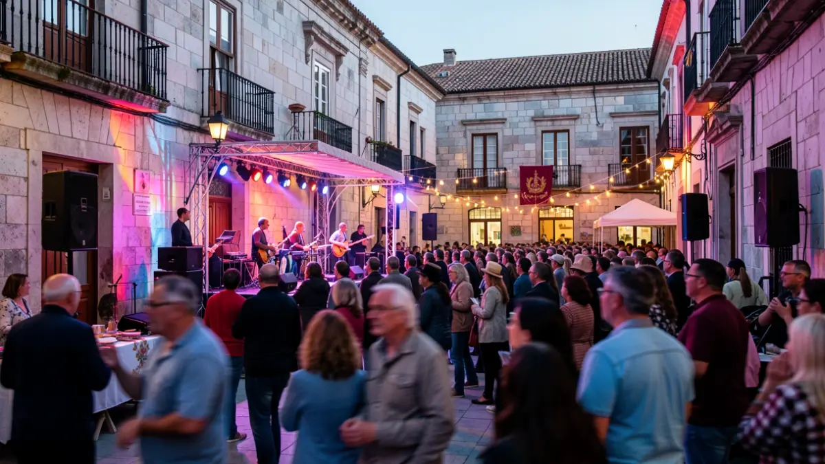 Imagen genérica de celebración del festival San Froilán en Lugo con gente y música.