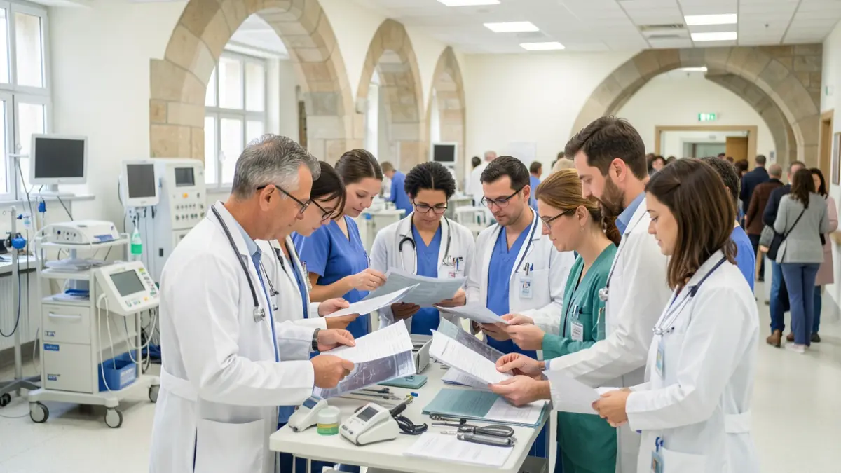 Generic image of healthcare professionals collaborating in a hospital.