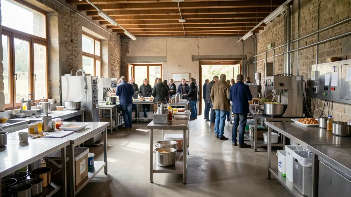 Imagen genérica de un obrador agroalimentario compartido en Galicia con espacios de trabajo y equipamiento.