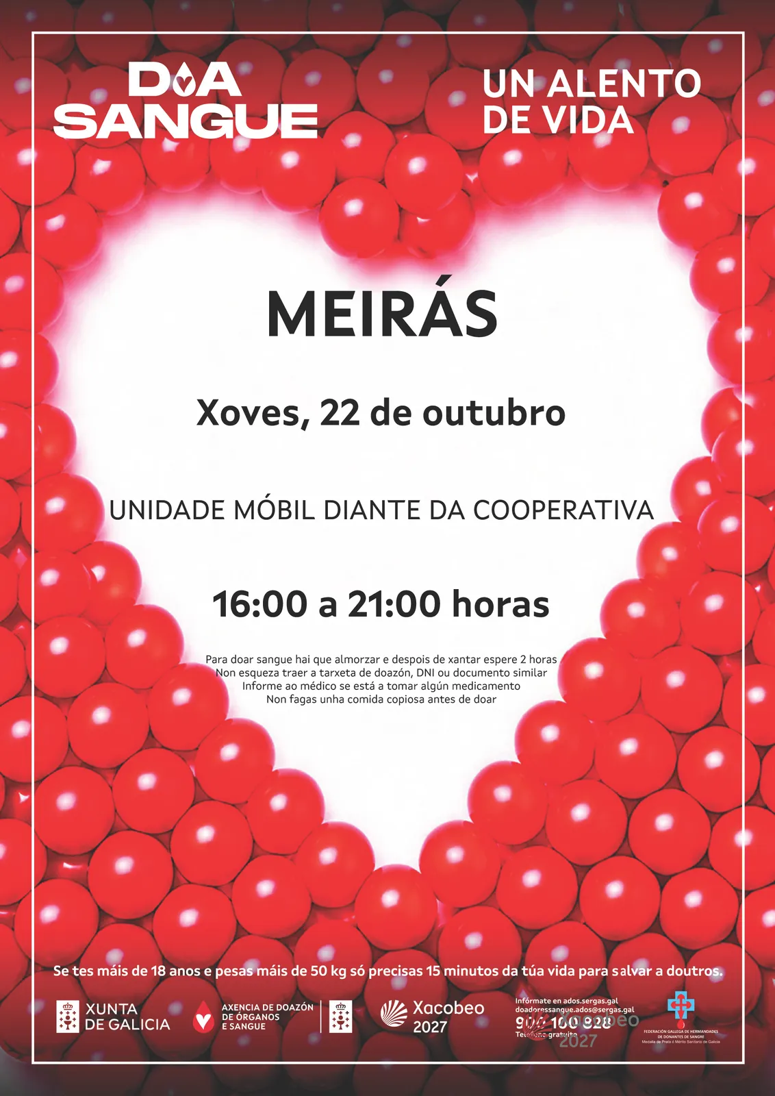 Unidade móbil de doazón de sangue en Valdoviño este xoves