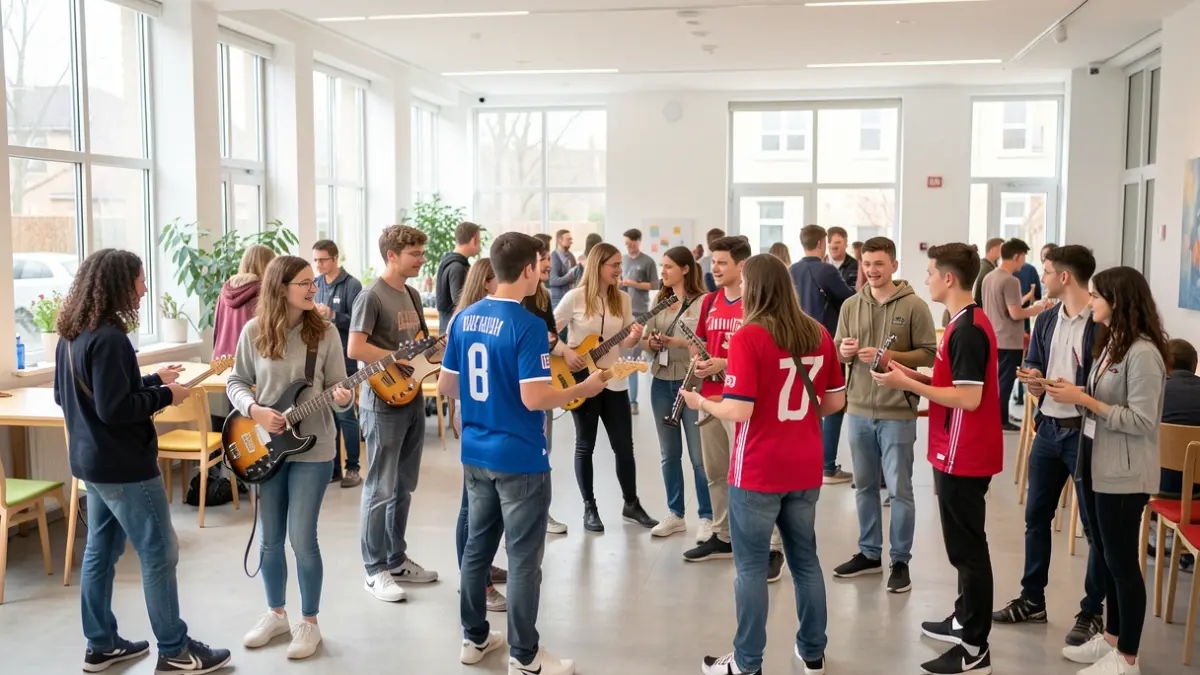 Imaxe xenérica de mozos e mozas participando en actividades culturais e deportivas.
