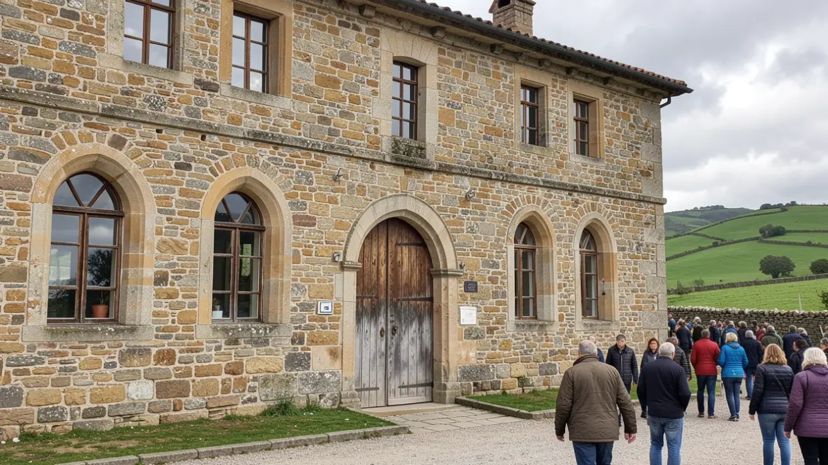 Imaxe xenérica dunha fachada de pedra dun edificio histórico en Galicia.